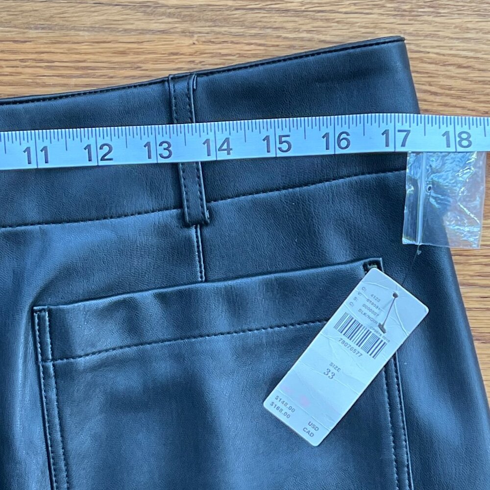 NWT Anthropologie Maeve Black Colettte Faux Leather Crop Pants Women's Size 33 - Picture 2 of 9